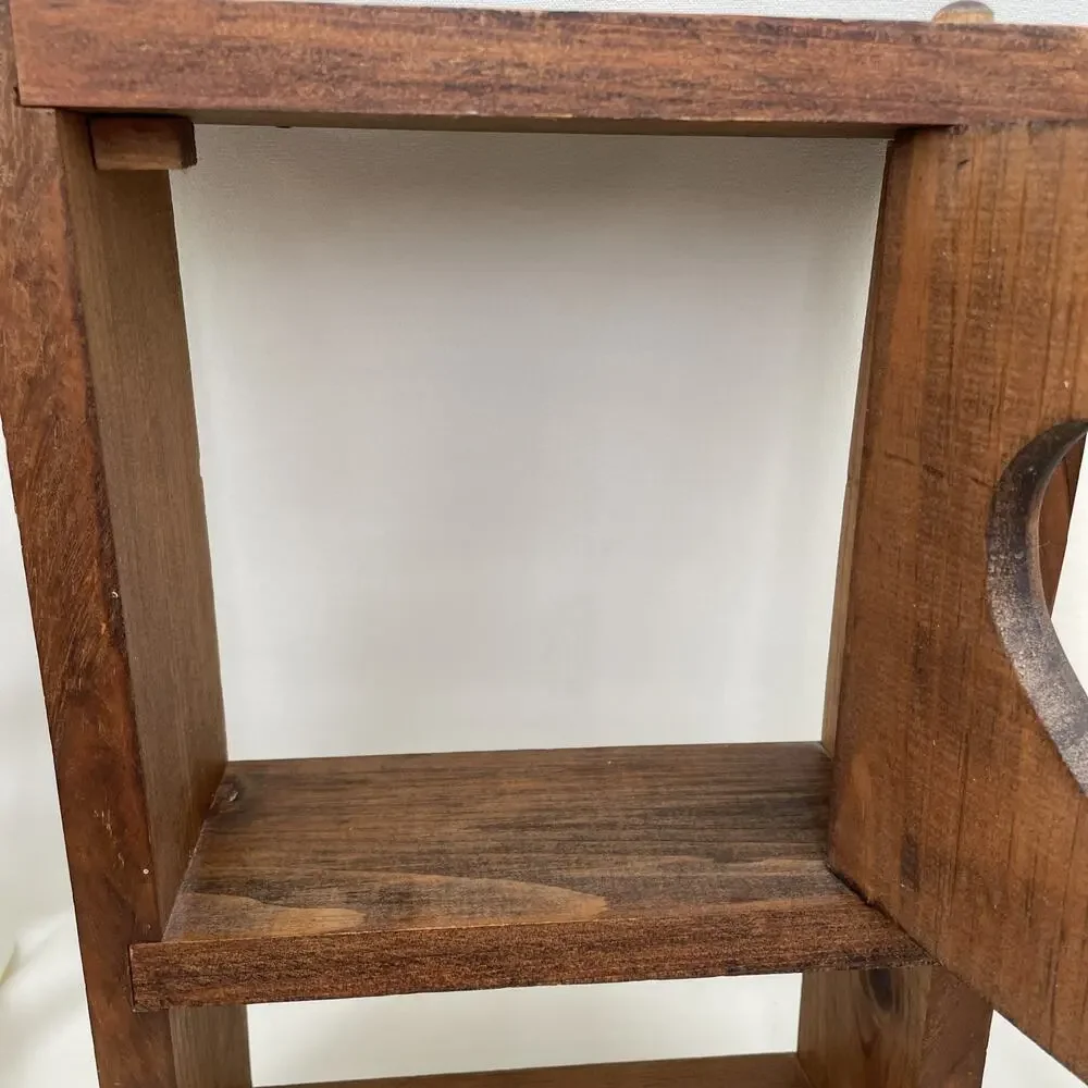 Vintage Wood Shelf With 1 Cutout Heart Door